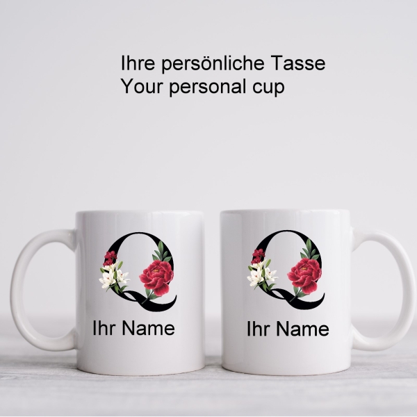 Tasse mit Monogramm Q